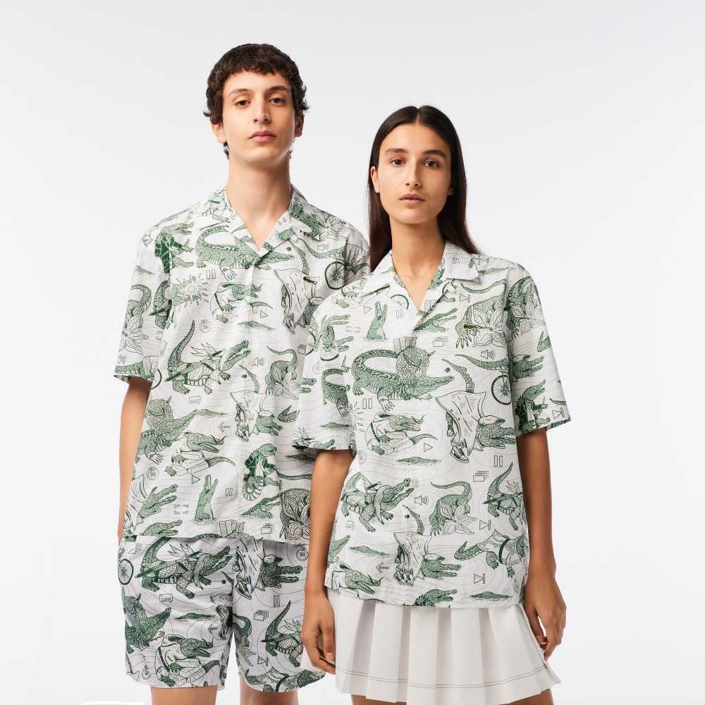 Lacoste Netflix Korta Sleeve Printed Olika Färger | UOIQS-9527