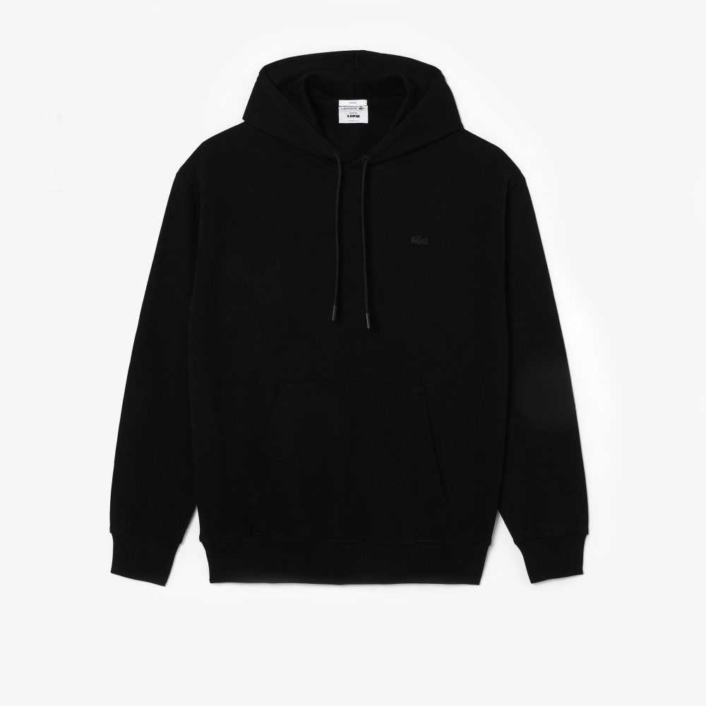 Lacoste Netflix Loose Fit Hoodie Svarta | GPWSO-9406