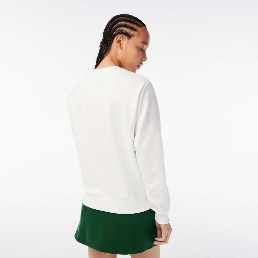 Lacoste Netflix Loose Fit Organic Bomull Fleece Vita | UIZPB-7163