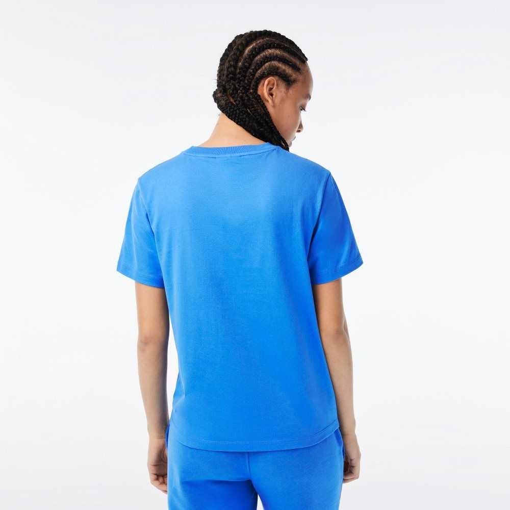 Lacoste Netflix Organic Bomull Jersey T-Shirt Blå | DQNBW-8916