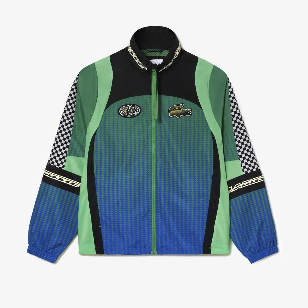 Lacoste Ombre Checkerboard Print Track Gröna Blå | CBZLY-3412