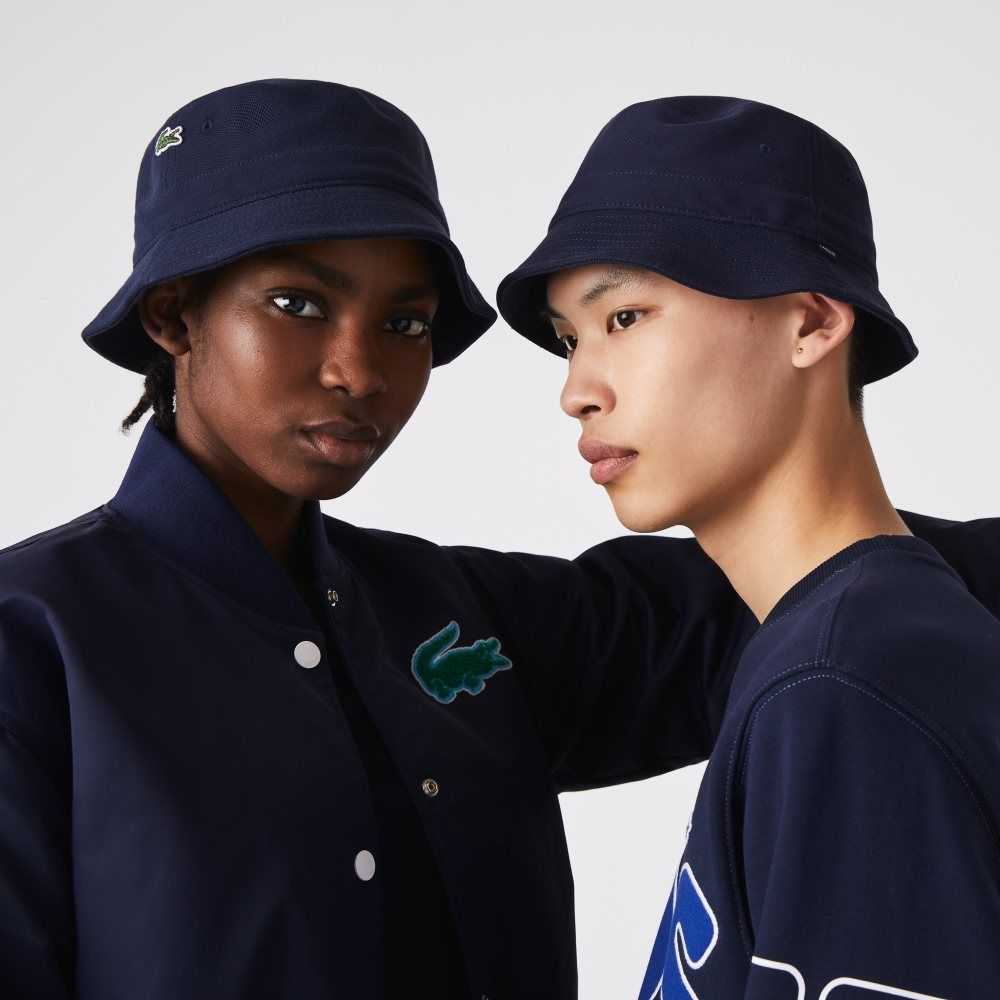 Lacoste Organic Bomull Bucket Marinblå Blå | PDAET-6892