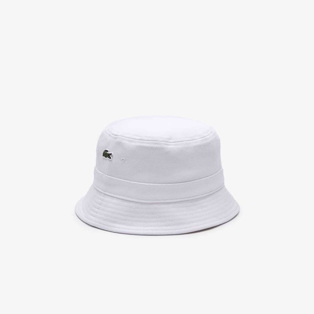 Lacoste Organic Bomull Bucket Vita | FMJDP-6792