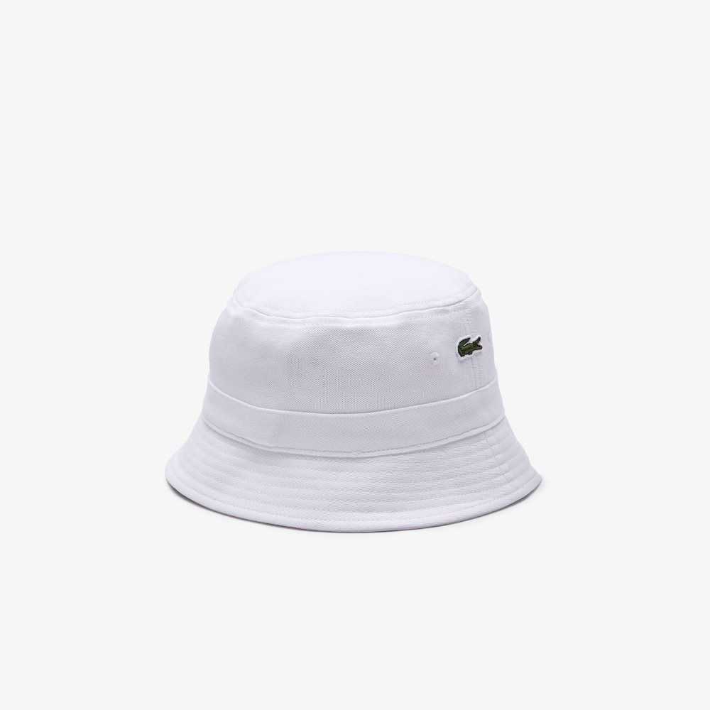 Lacoste Organic Bomull Bucket Vita | FMJDP-6792