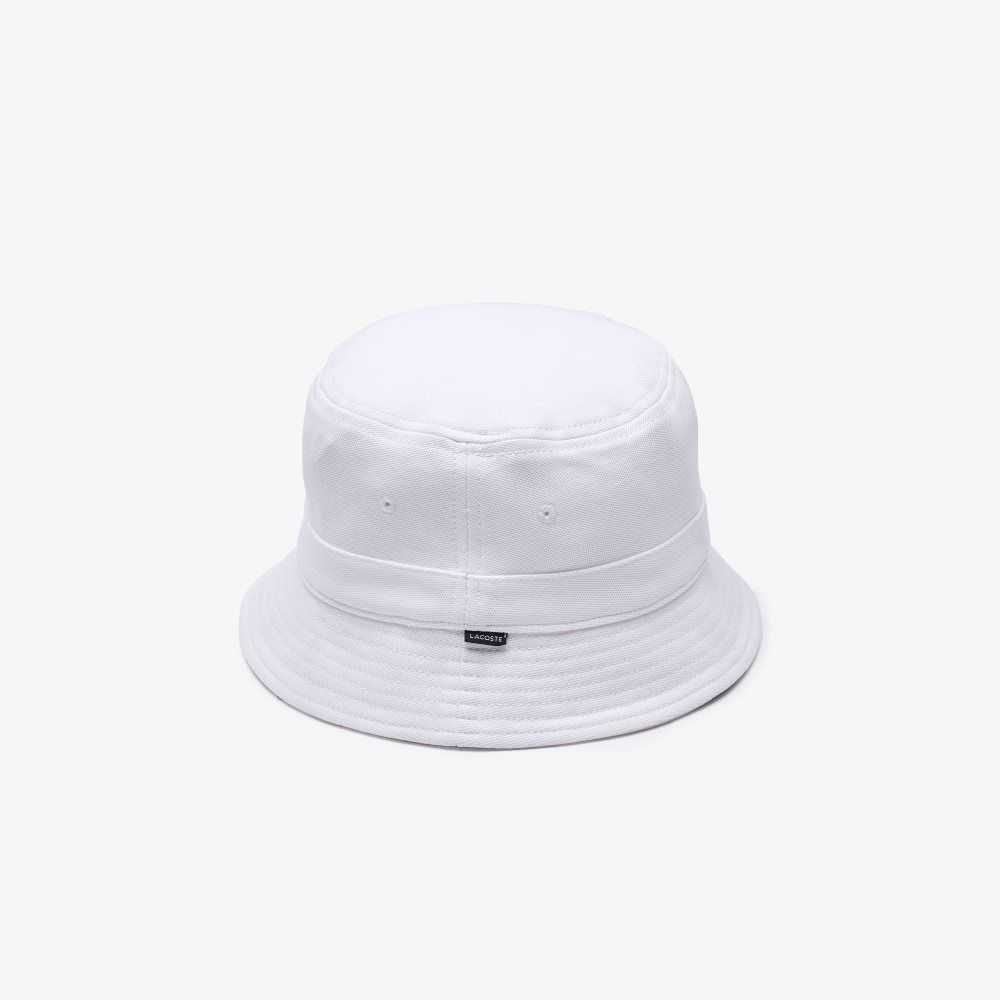 Lacoste Organic Bomull Bucket Vita | FMJDP-6792