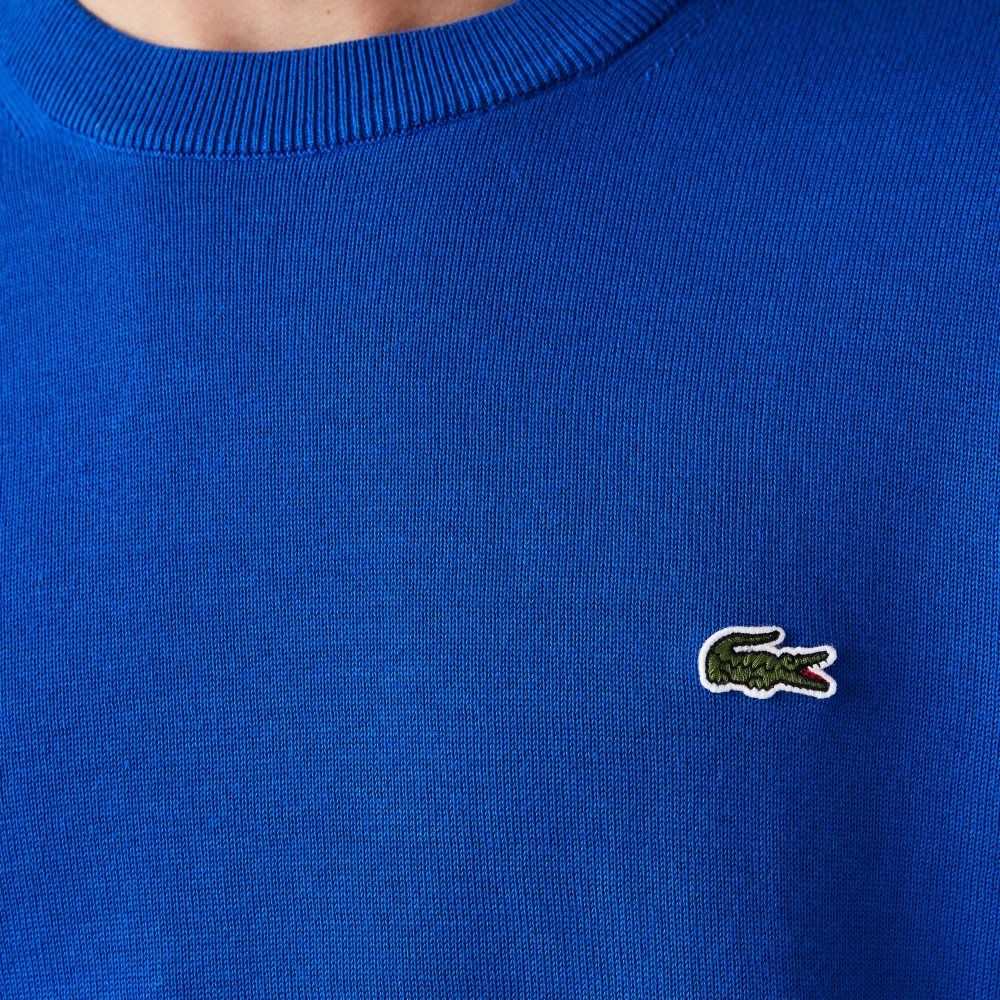 Lacoste Organic Bomull Crew Neck Blå | JSPLX-9165