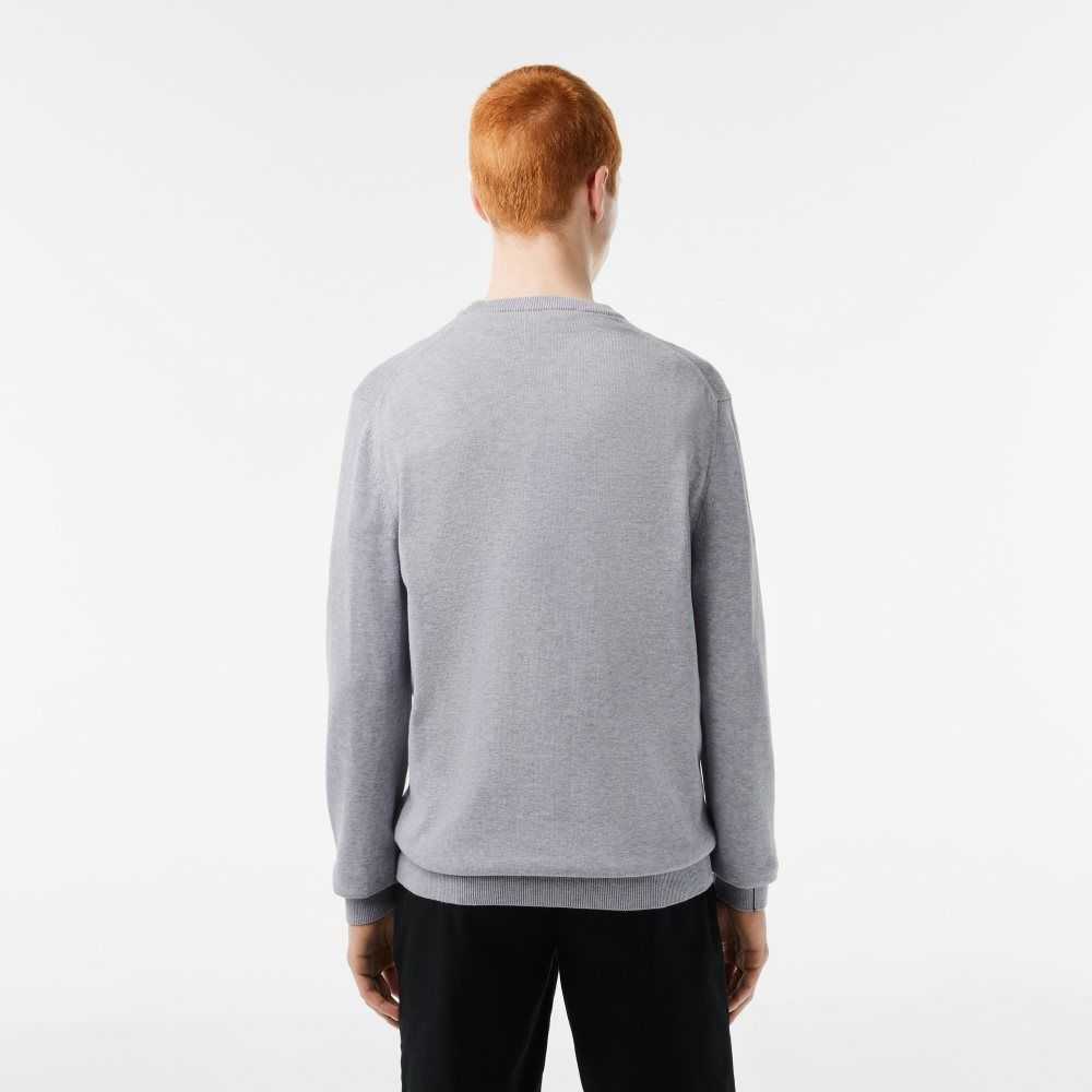 Lacoste Organic Bomull Crew Neck Grå | IZNUM-9651