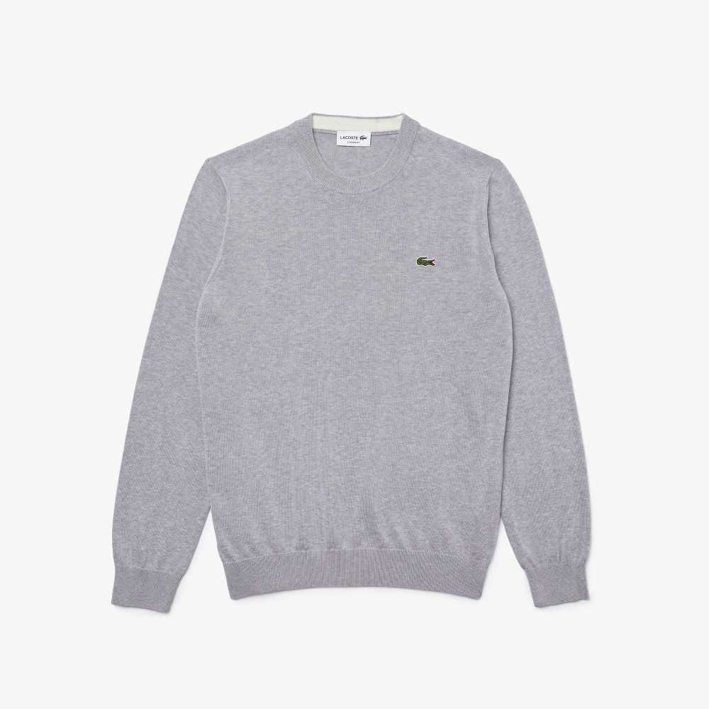 Lacoste Organic Bomull Crew Neck Grå | IZNUM-9651