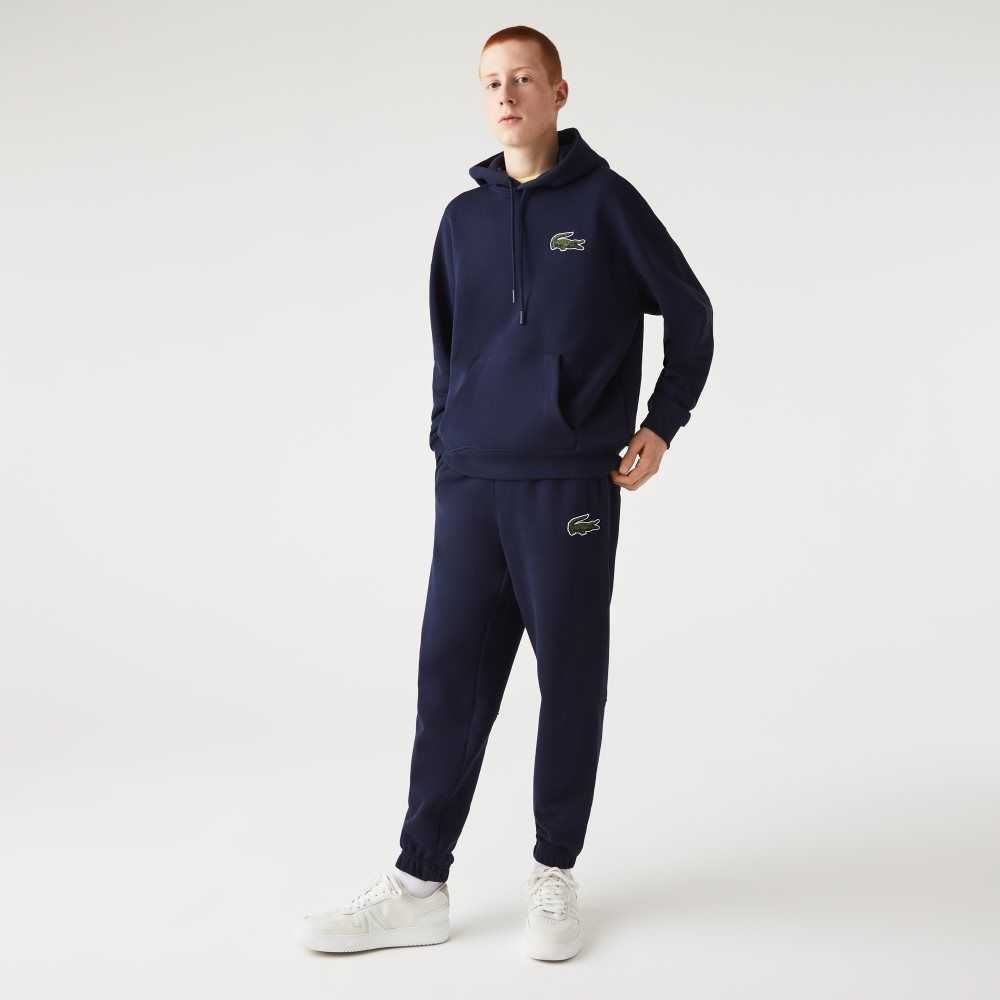 Lacoste Organic Bomull Fleece Trackpants Marinblå Blå | FSLKB-2803