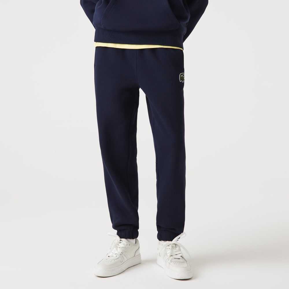 Lacoste Organic Bomull Fleece Trackpants Marinblå Blå | FSLKB-2803