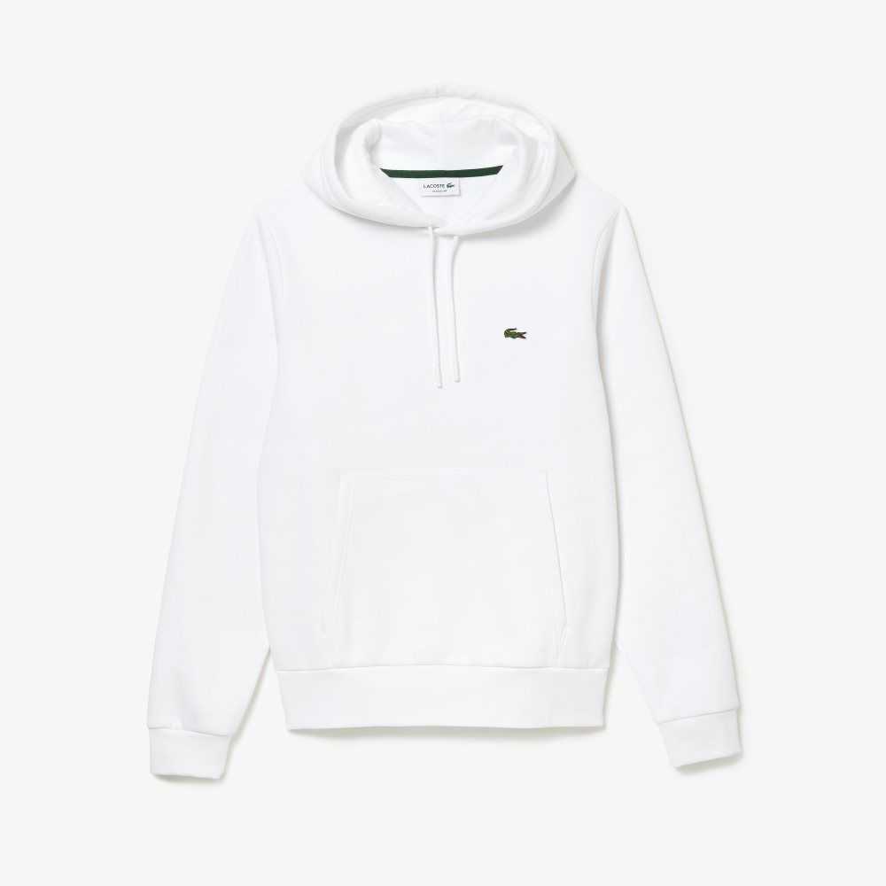 Lacoste Organic Bomull Hooded Vita | WXHLV-0389