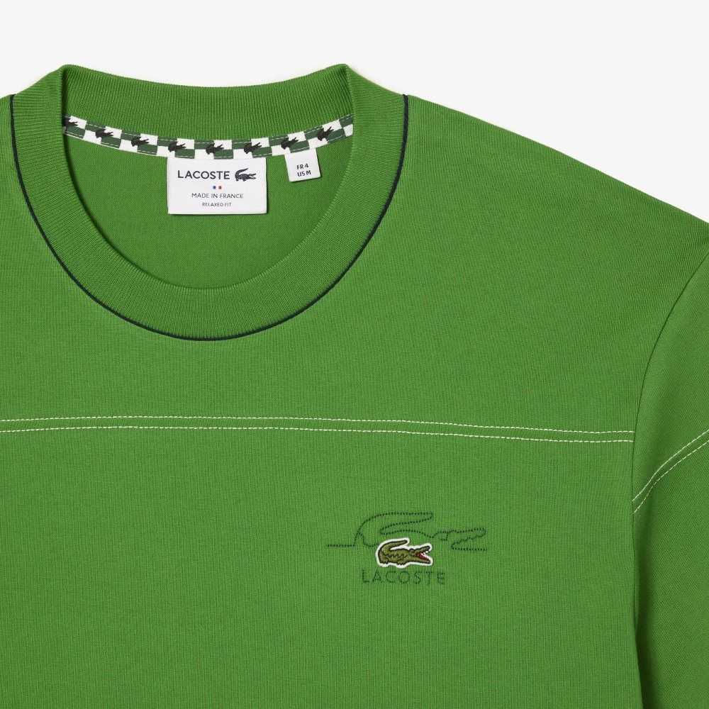 Lacoste Organic Bomull Jersey Stripe Gröna | LUYPG-0369