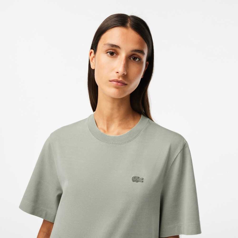 Lacoste Organic Bomull Long T-Shirt Ljusgröna | ODCJT-1320