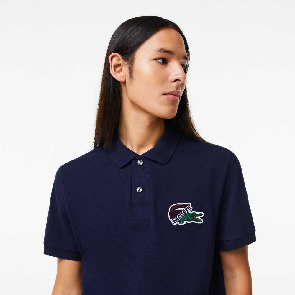 Lacoste Organic Bomull Pique Marinblå Blå | NXQBZ-0169