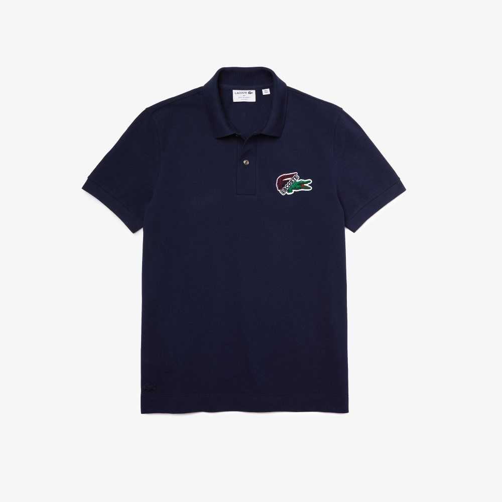 Lacoste Organic Bomull Pique Marinblå Blå | NXQBZ-0169