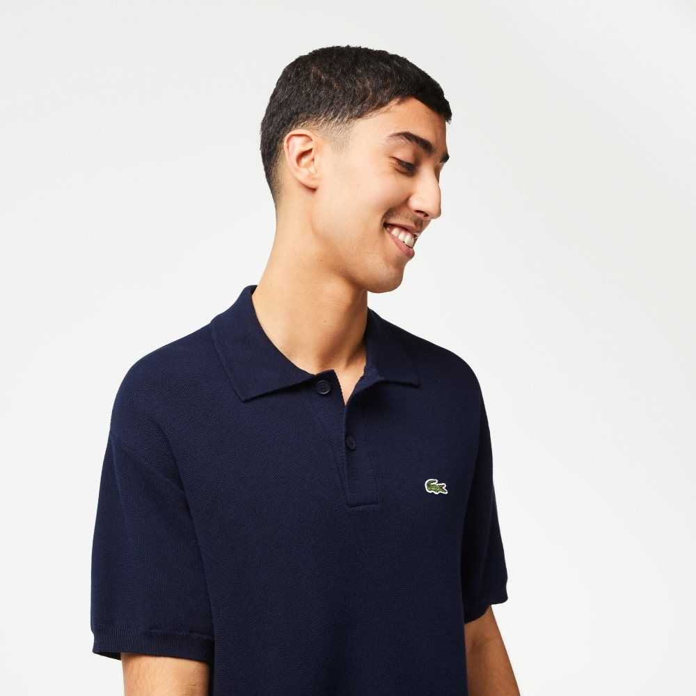 Lacoste Organic Bomull Polo Neck Marinblå Blå | JLUOV-6812