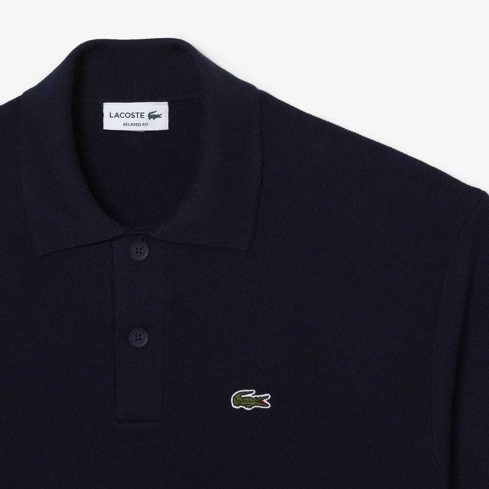 Lacoste Organic Bomull Polo Neck Marinblå Blå | JLUOV-6812