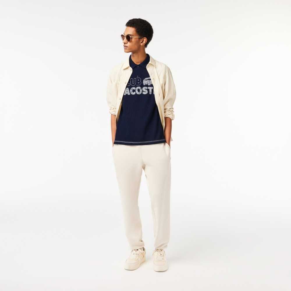 Lacoste Organic Bomull Printed Marinblå Blå | PONFW-6142