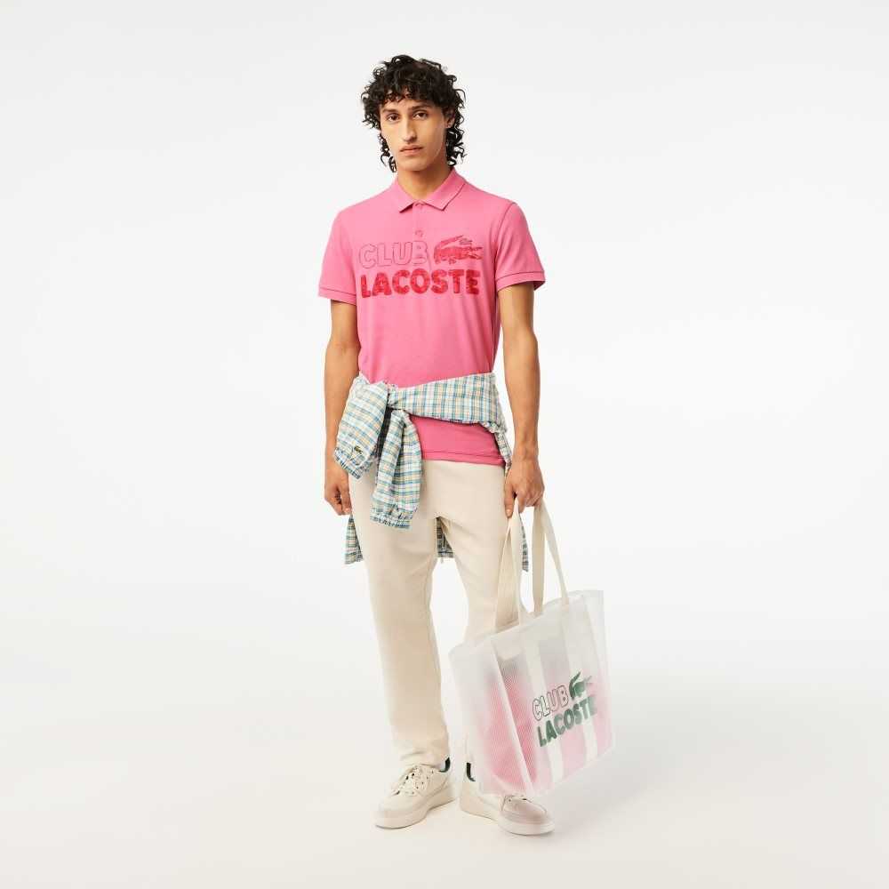 Lacoste Organic Bomull Printed Rosa | PQCYX-4653