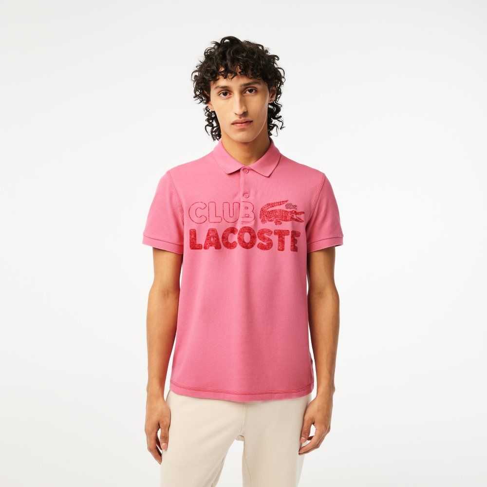 Lacoste Organic Bomull Printed Rosa | PQCYX-4653