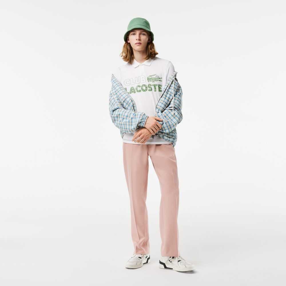 Lacoste Organic Bomull Printed Vita | VATLE-7158