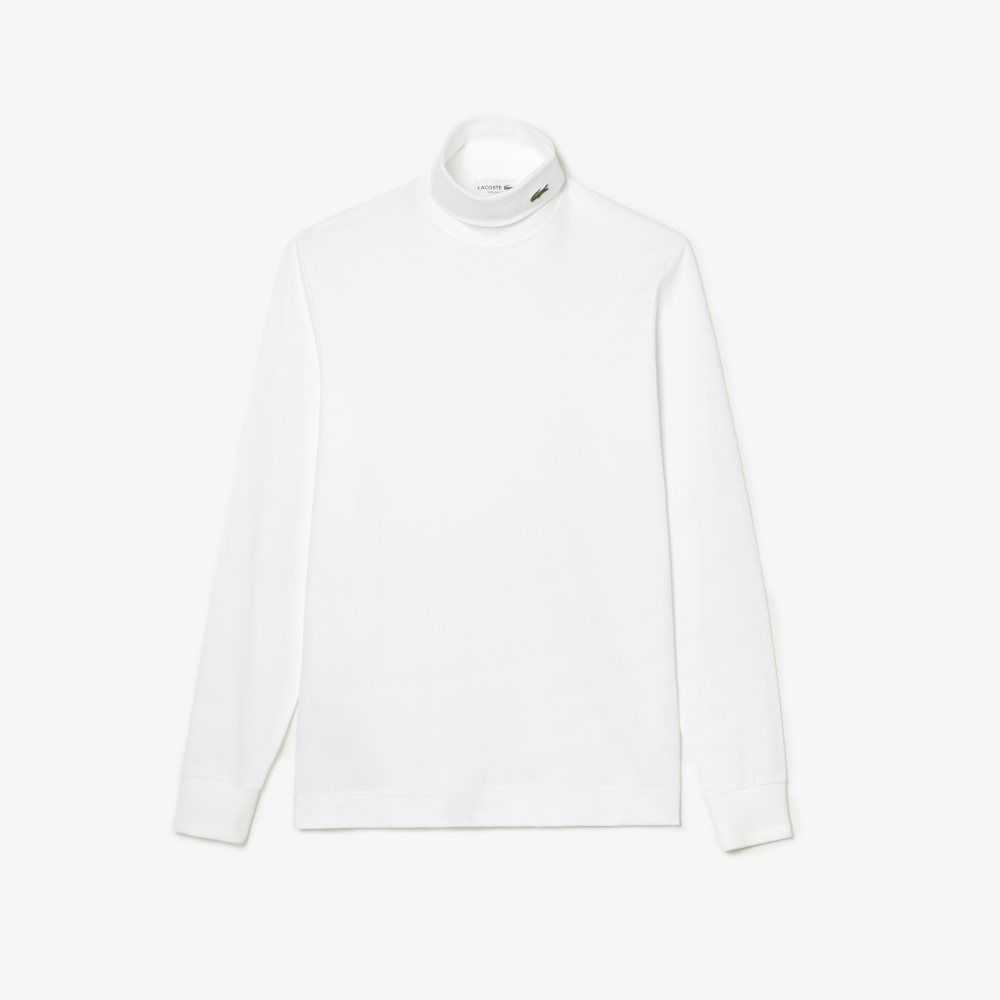 Lacoste Organic Bomull Turtleneck Vita | JWSZK-9257