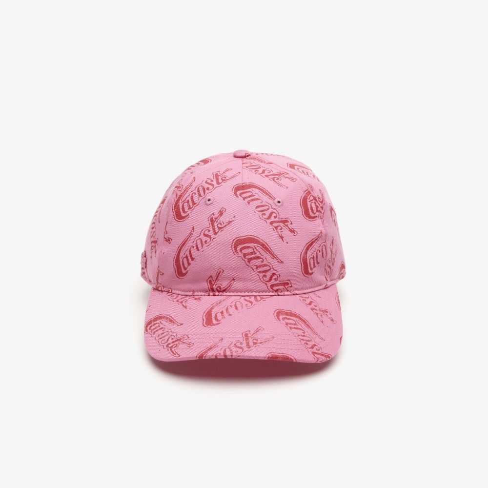 Lacoste Organic Bomull Vintage Print Rosa Röda | TWDLQ-9876