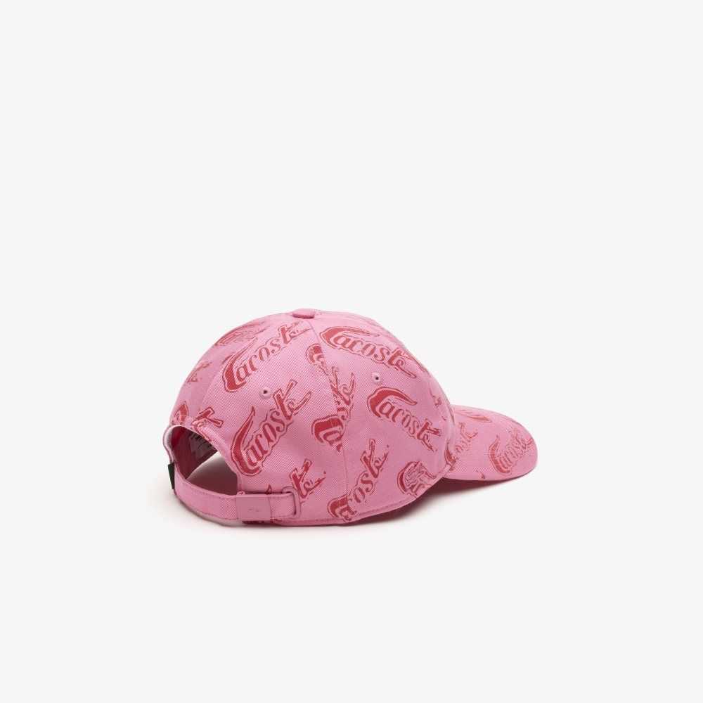 Lacoste Organic Bomull Vintage Print Rosa Röda | TWDLQ-9876