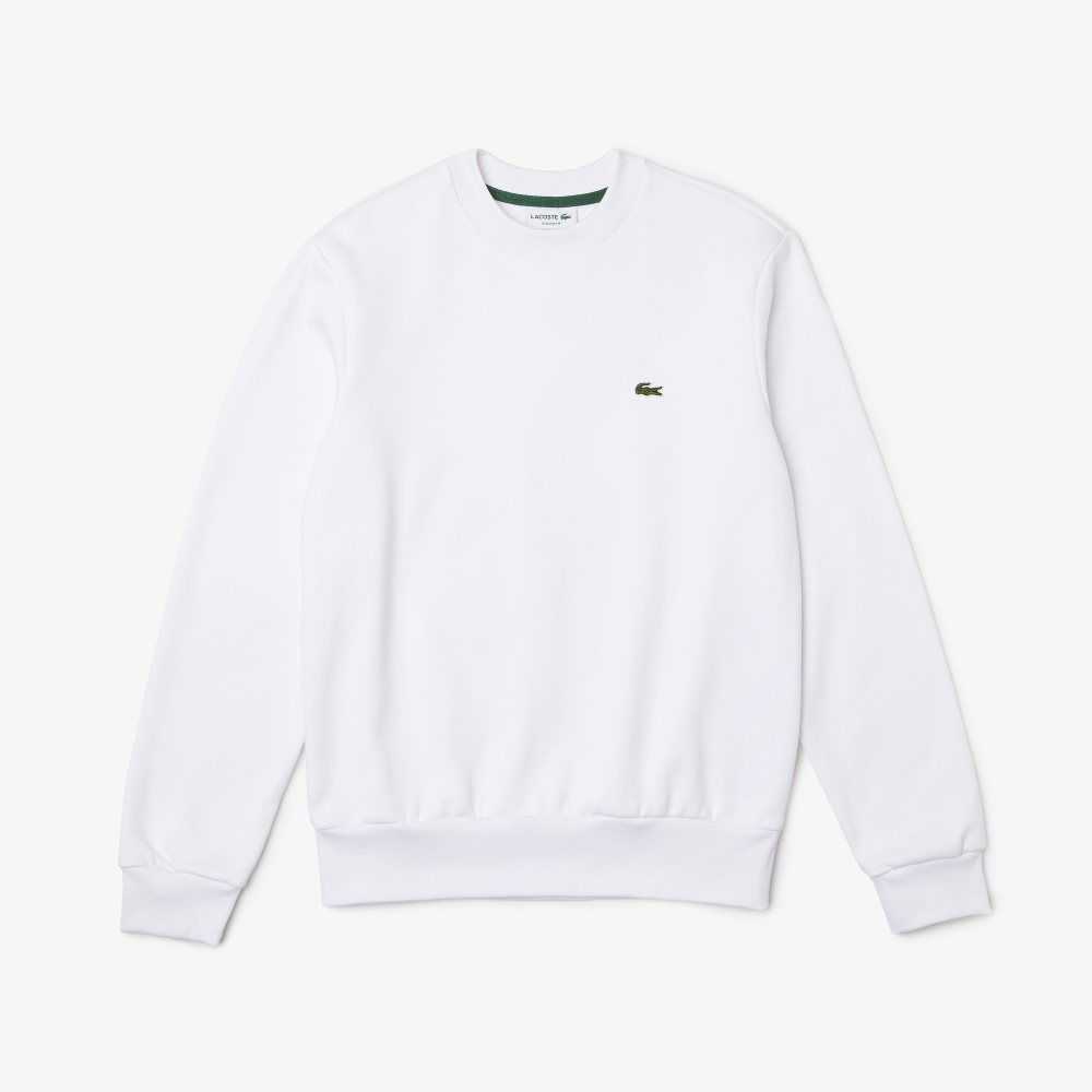 Lacoste Organic Brushed Bomull Vita | WCMAL-4870