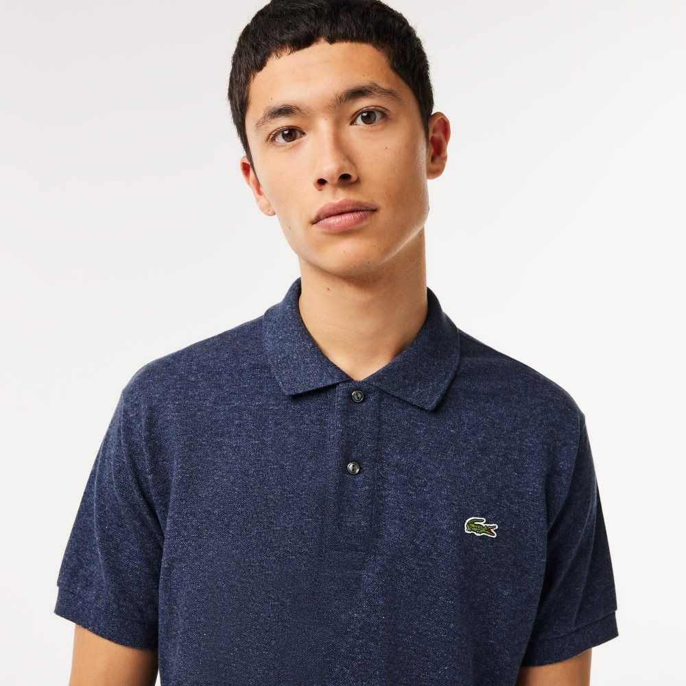 Lacoste Original L.12.12 Heathered Petit Pique Bomull Blå | KTMPR-6927