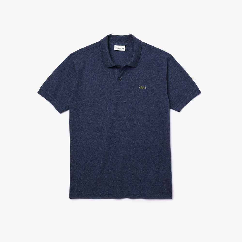 Lacoste Original L.12.12 Heathered Petit Pique Bomull Blå | KTMPR-6927