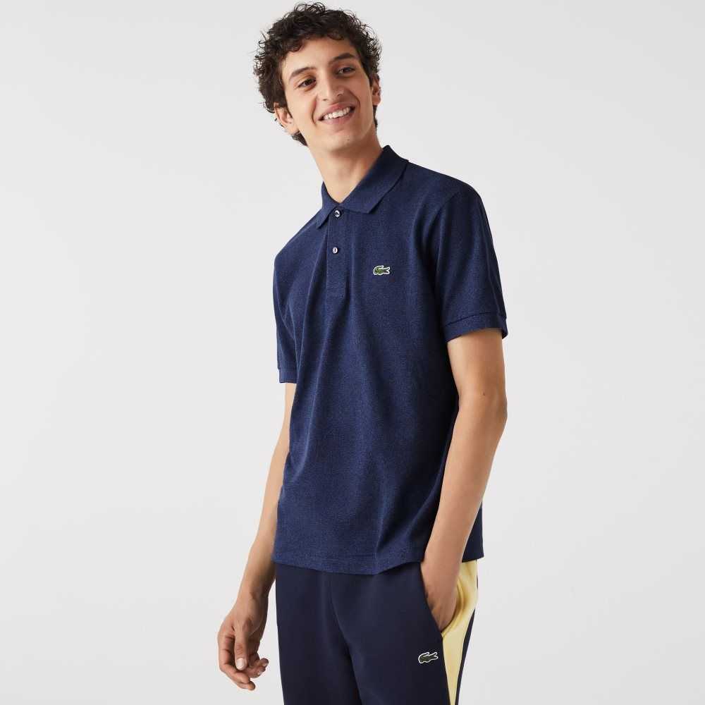 Lacoste Original L.12.12 Heathered Petit Pique Bomull Blå | PTHER-1845