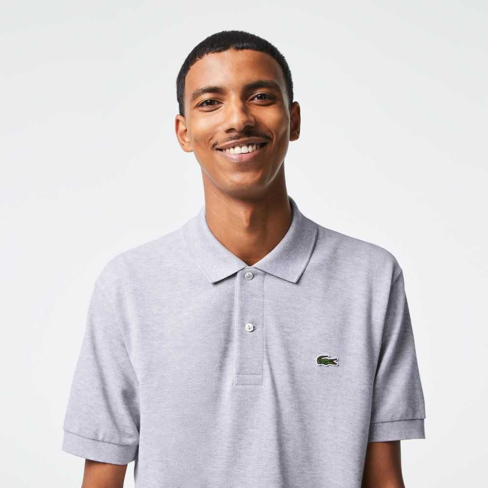 Lacoste Original L.12.12 Heathered Petit Pique Bomull Grå | TOUNB-8604