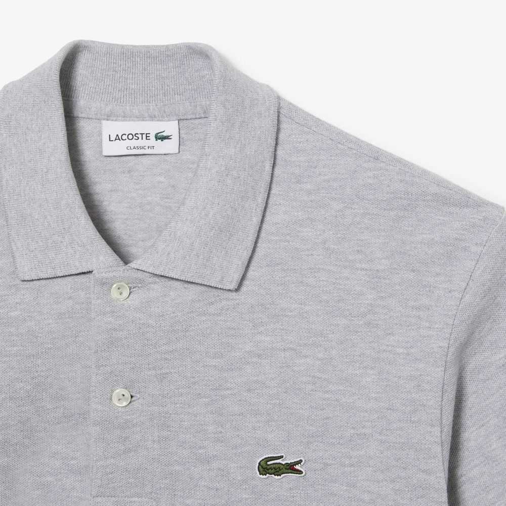 Lacoste Original L.12.12 Heathered Petit Pique Bomull Grå | TOUNB-8604