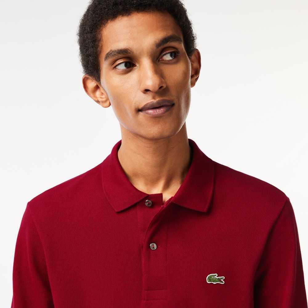 Lacoste Original L.12.12 Long Sleeve Bomull Vinröda | FZVBE-2839