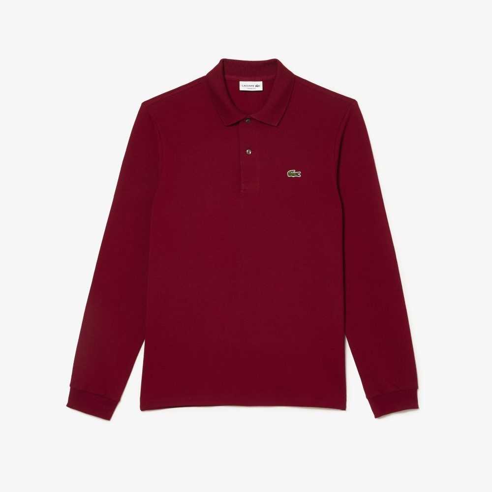 Lacoste Original L.12.12 Long Sleeve Bomull Vinröda | FZVBE-2839