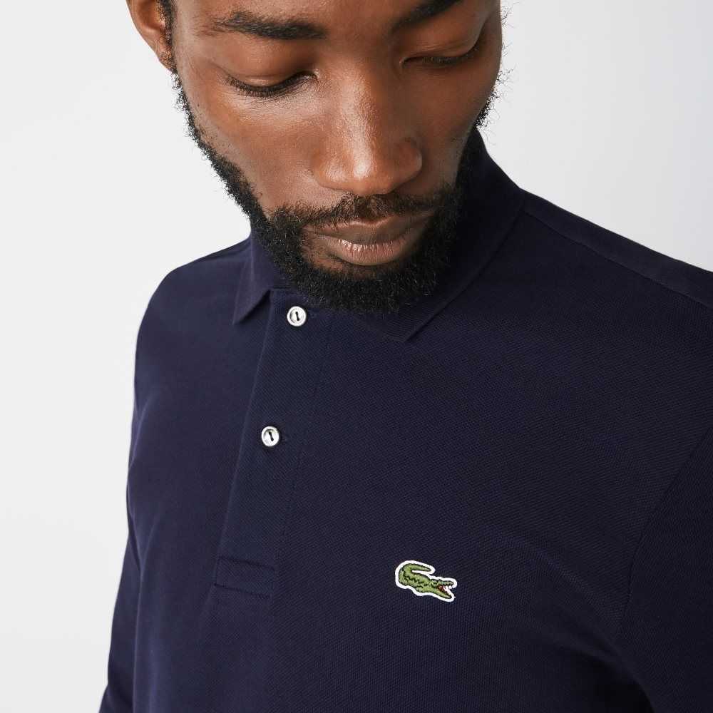 Lacoste Original L.12.12 Long Sleeve Bomull Marinblå Blå | OZFPY-6873