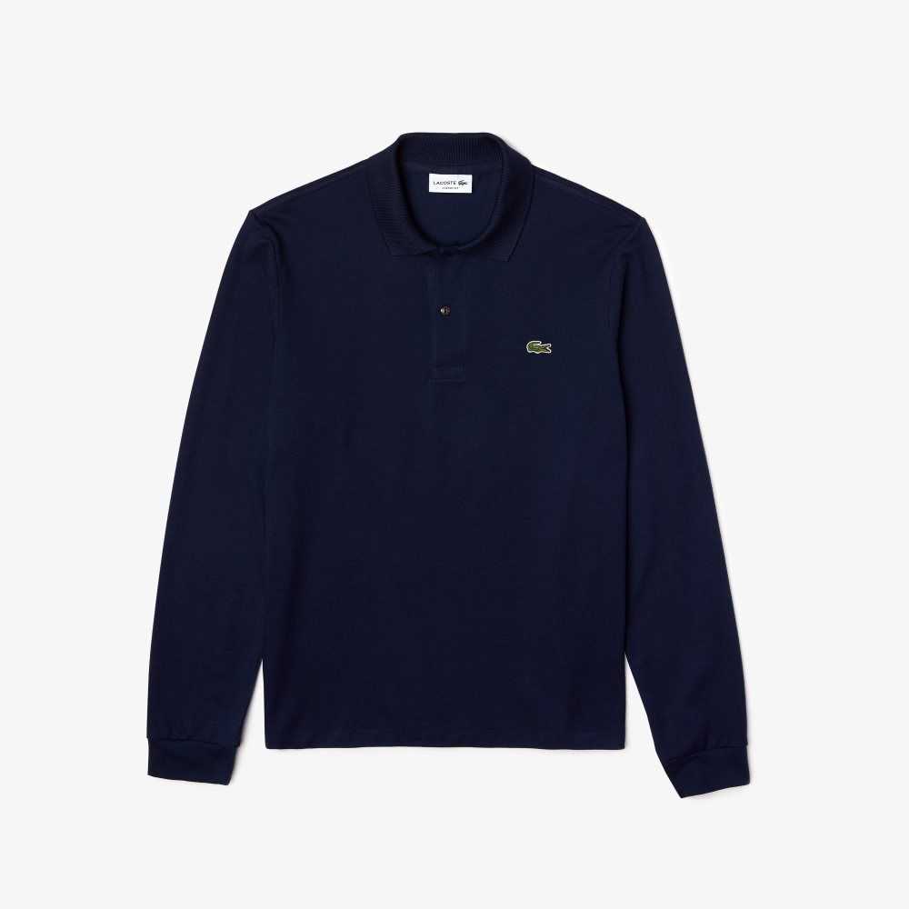 Lacoste Original L.12.12 Long Sleeve Bomull Marinblå Blå | OZFPY-6873