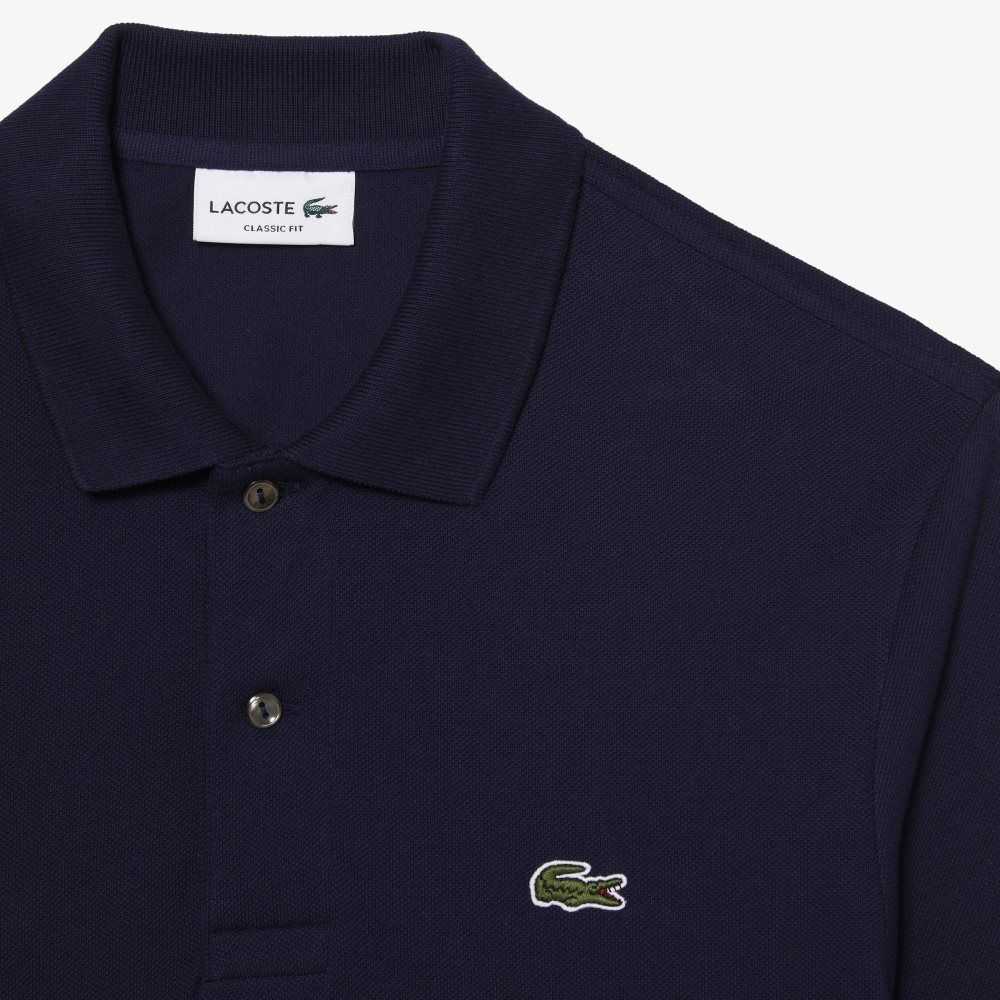 Lacoste Original L.12.12 Long Sleeve Bomull Marinblå Blå | OZFPY-6873