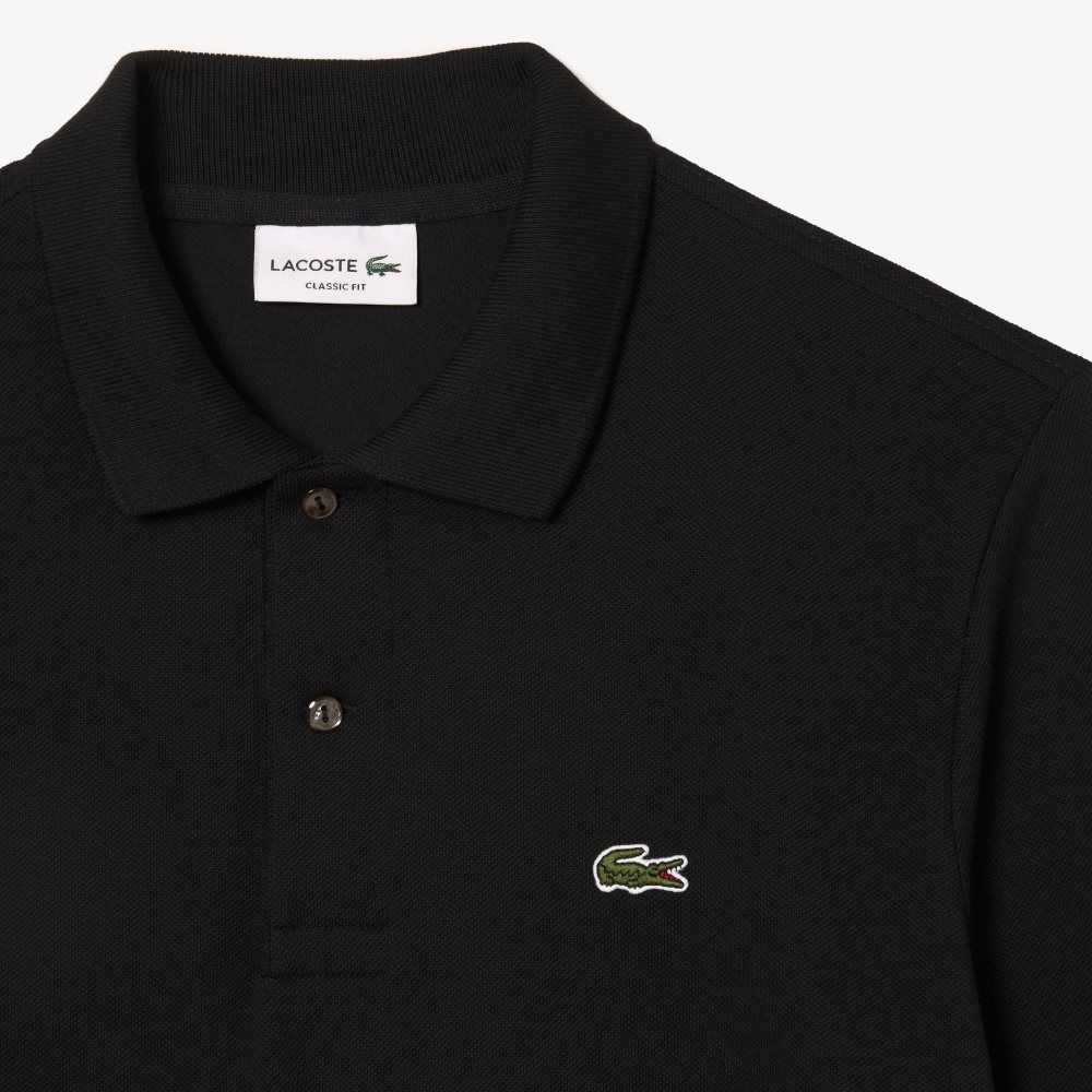 Lacoste Original L.12.12 Long Sleeve Bomull Svarta | VRPON-3564