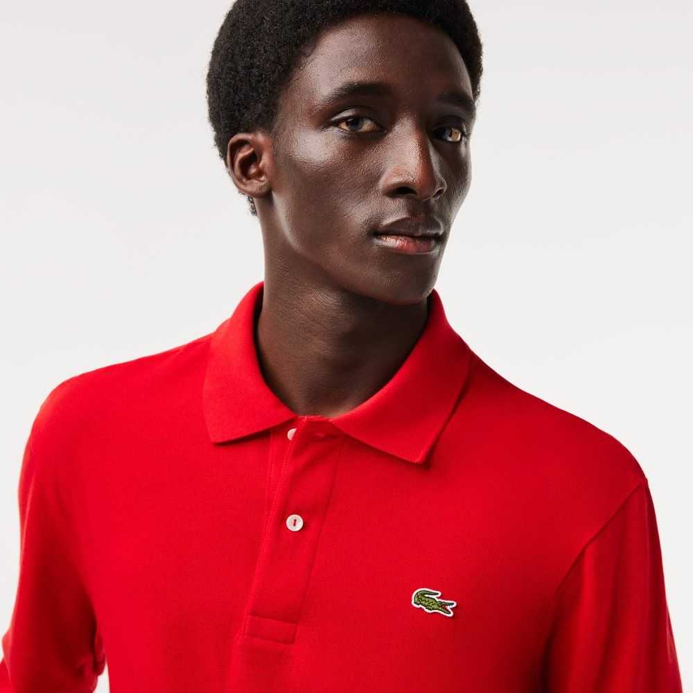 Lacoste Original L.12.12 Long Sleeve Bomull Röda | ZUEPM-2473