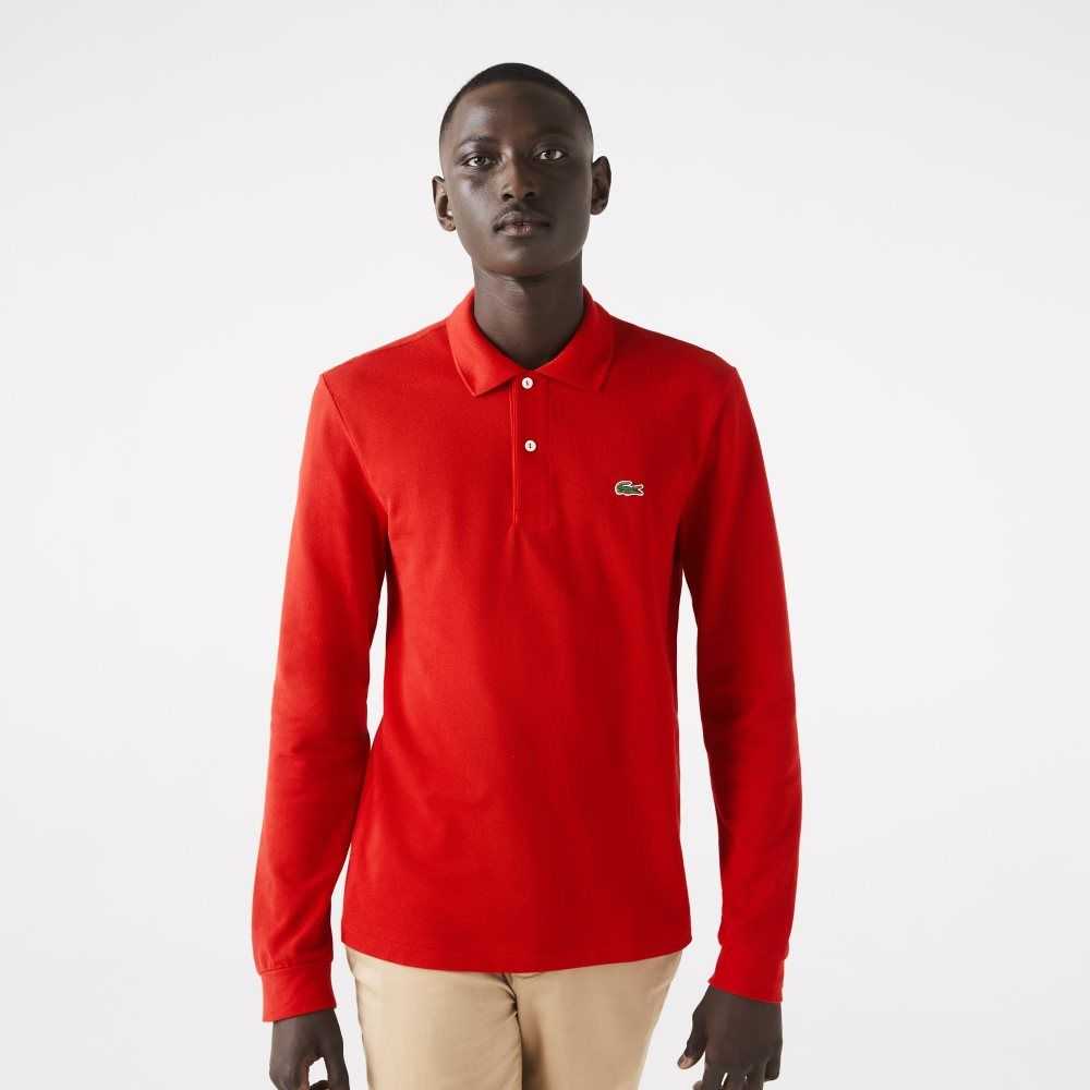 Lacoste Original L.12.12 Long Sleeve Bomull Röda | ZUEPM-2473