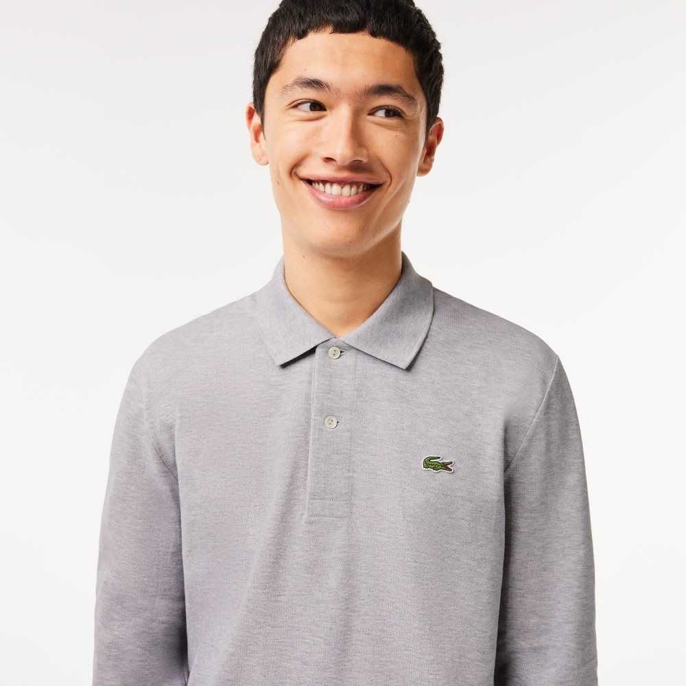 Lacoste Original L.12.12 Long Sleeve Heathered Bomull Grå | AKNFE-2690