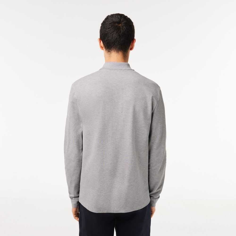 Lacoste Original L.12.12 Long Sleeve Heathered Bomull Grå | AKNFE-2690