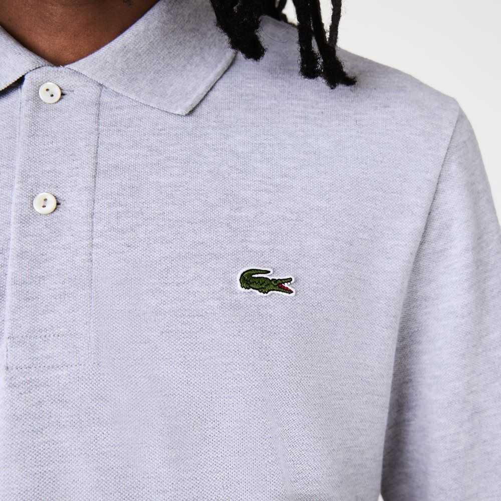 Lacoste Original L.12.12 Long Sleeve Heathered Bomull Grå | AKNFE-2690