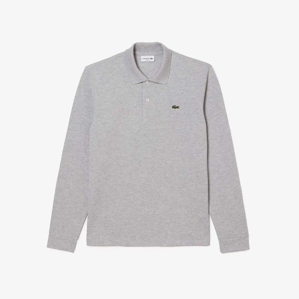 Lacoste Original L.12.12 Long Sleeve Heathered Bomull Grå | AKNFE-2690