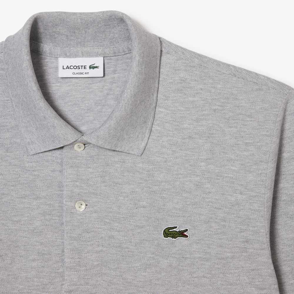 Lacoste Original L.12.12 Long Sleeve Heathered Bomull Grå | AKNFE-2690