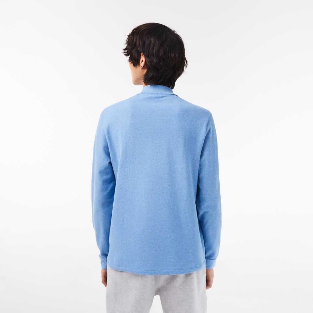 Lacoste Original L.12.12 Long Sleeve Heathered Bomull Blå | BPTXA-2591