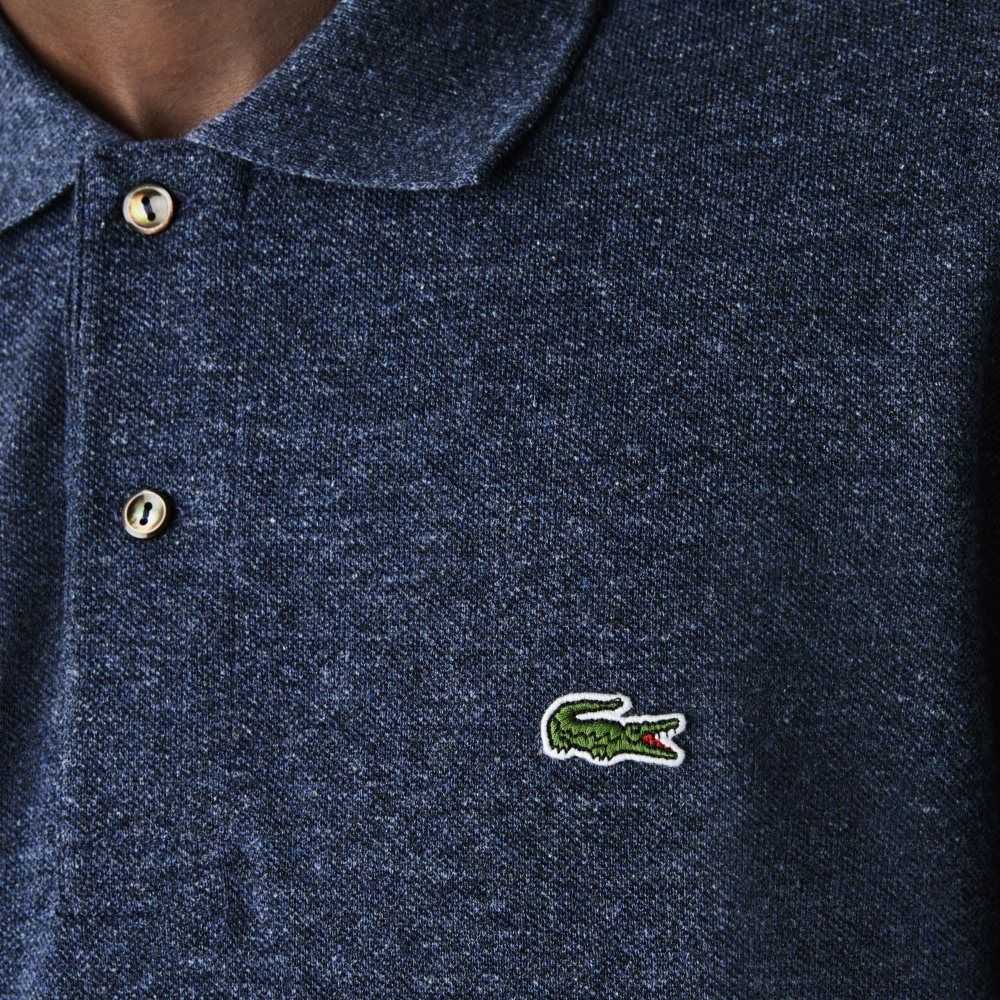 Lacoste Original L.12.12 Long Sleeve Heathered Bomull Blå | YXMUK-8695