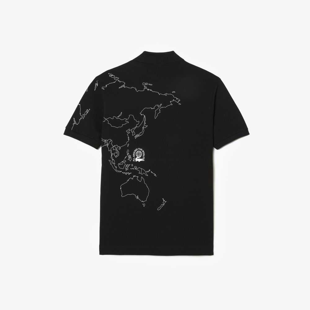 Lacoste Original L.12.12 Planisphere Svarta | QIXMN-8126